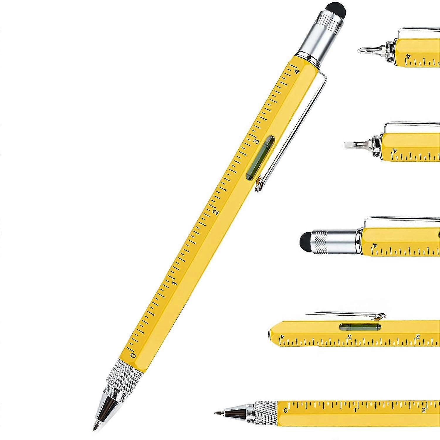 Multitool القلم بارد الأدوات، الجدة القلم مع القلم، المستوى، المساطر، مفكات، هدايا عيد ميلاد ل