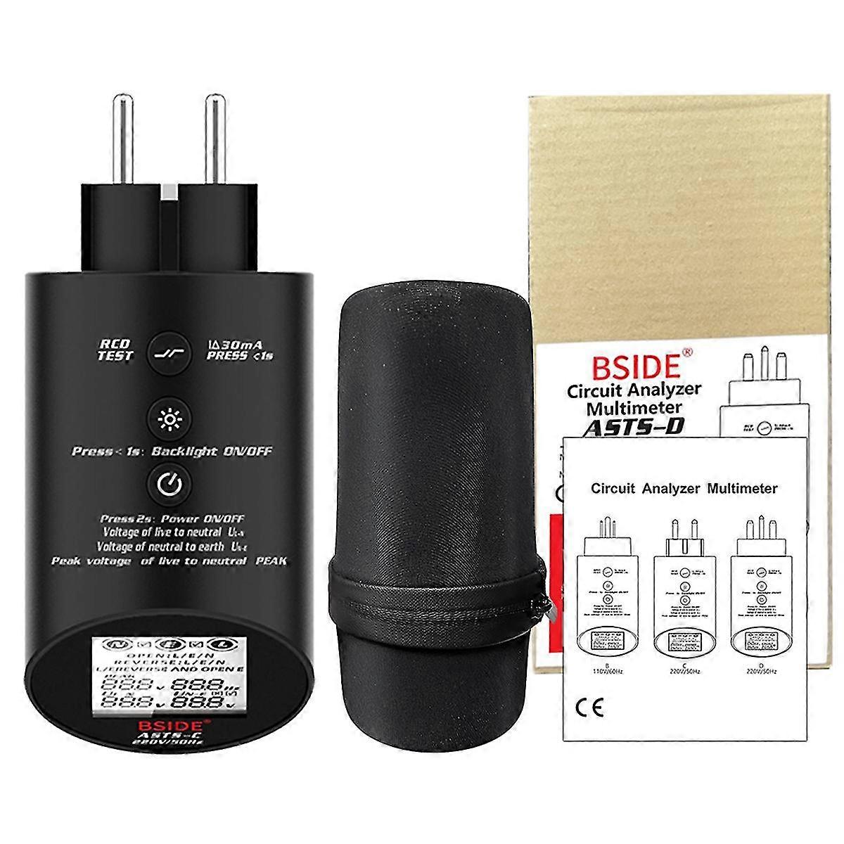 T- Circuit Analyzer Professional Wire Tester Automatic Check Wiring Status Rcd/gfci Test Meter Ast