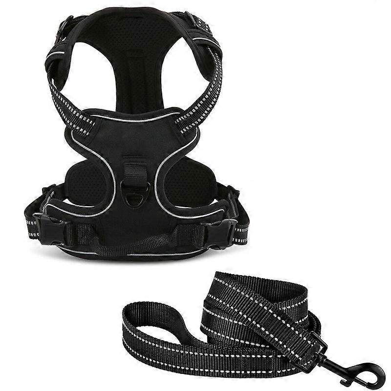 Dog Harness for Medium Large Dogs, No Pull Service Vest with Reflective Strips and Control Handle, Adjustable and Comfortable for Easy Walking