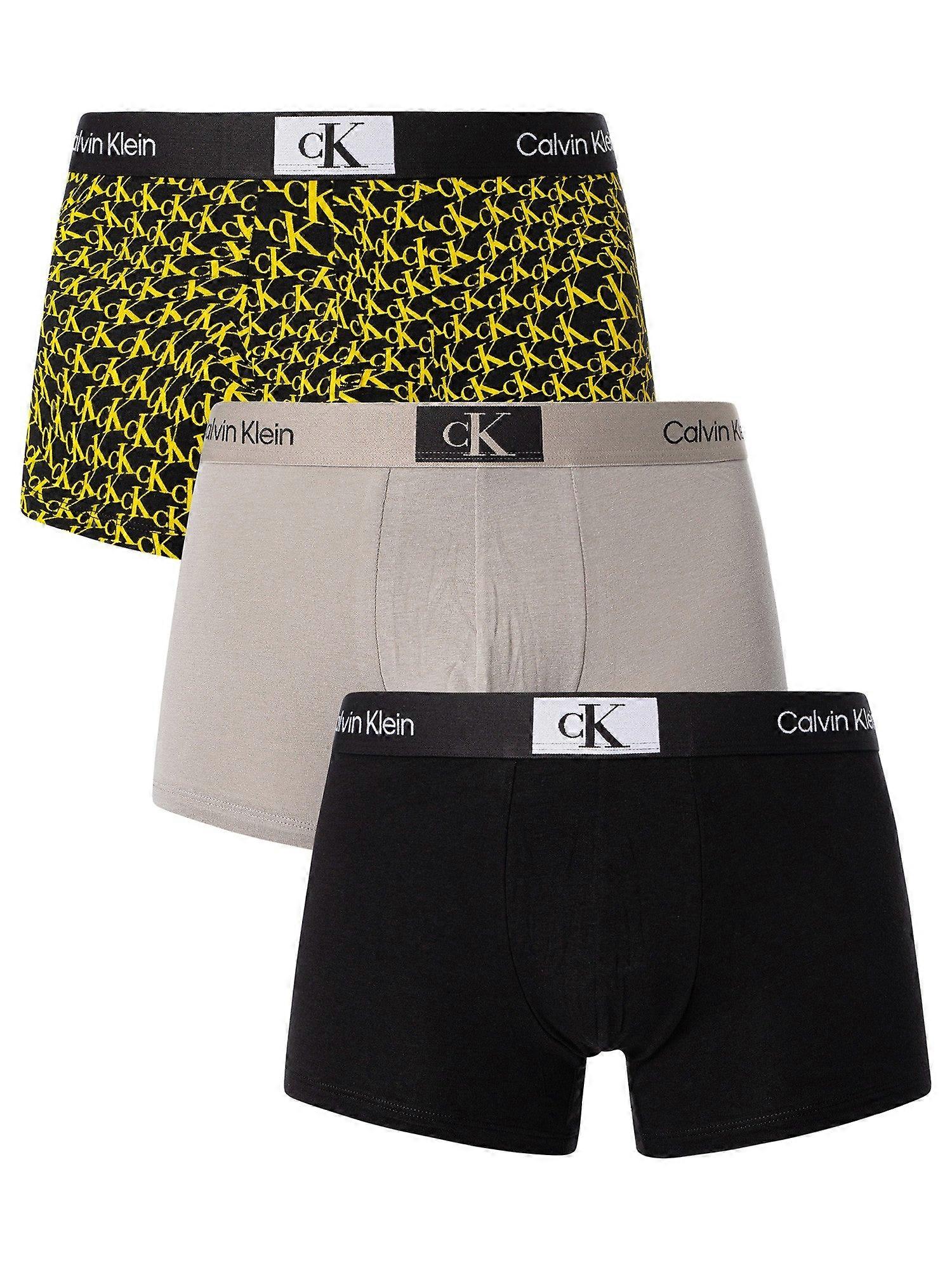 Calvin Klein 3 Pack Ck96 Trunks - Black/grey/print