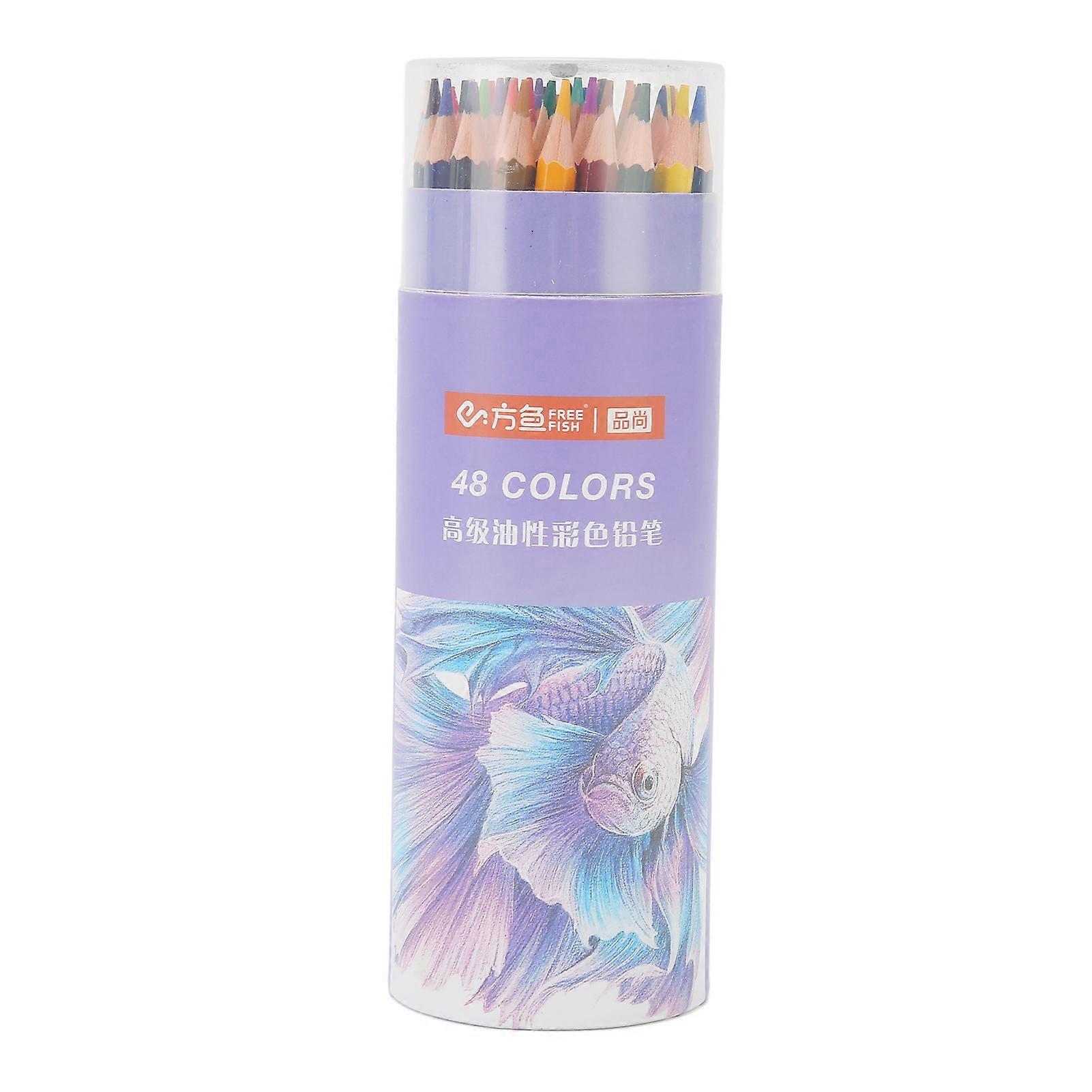 Oil Based Pencils Assorted Colors Hex Penholder Presharpened Vibrant Colored Pencils for Coloring Drawing Sketching 48 Colors