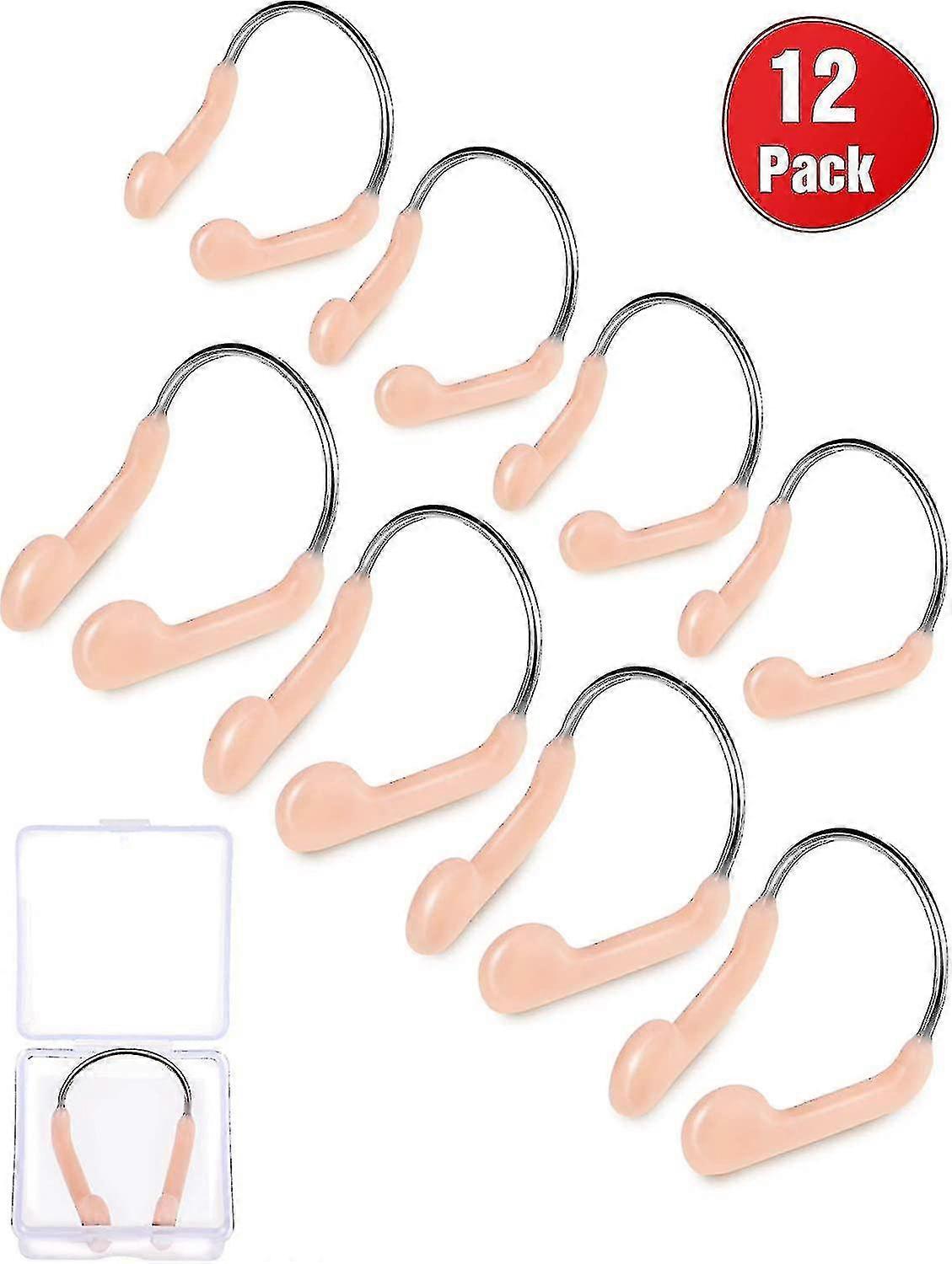 الأنف كليب السباحة مسابقة حامي الأنف كليب السباحة سدادات الأنف للبالغين الأطفال باستخدام، بيج (12 قطعة)