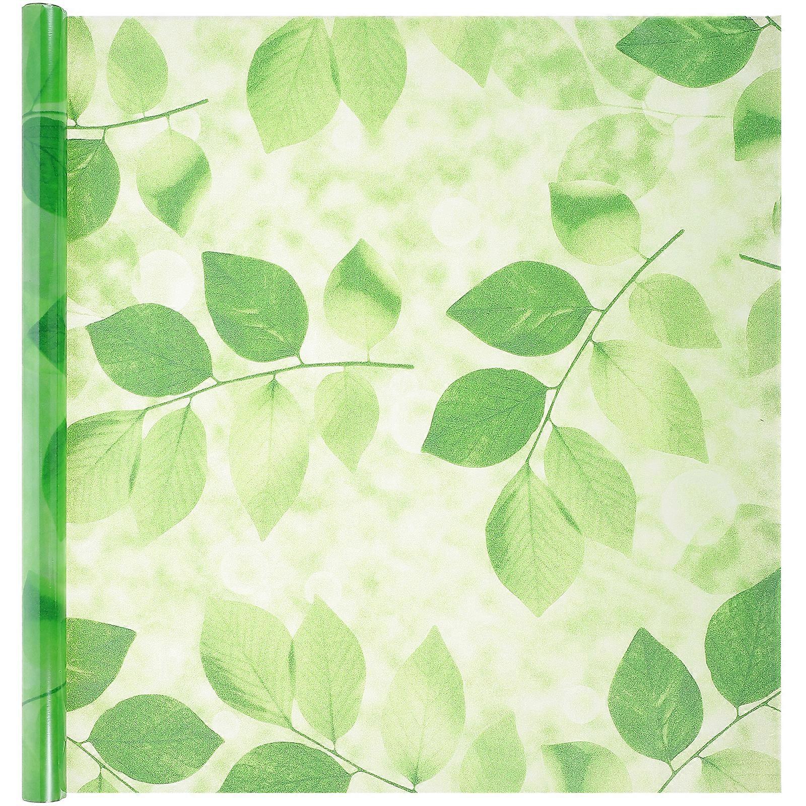 1 Roll of Privacy Protection Decal Opaque Window Film Green Leaf Pattern Window Sticker Fro Home