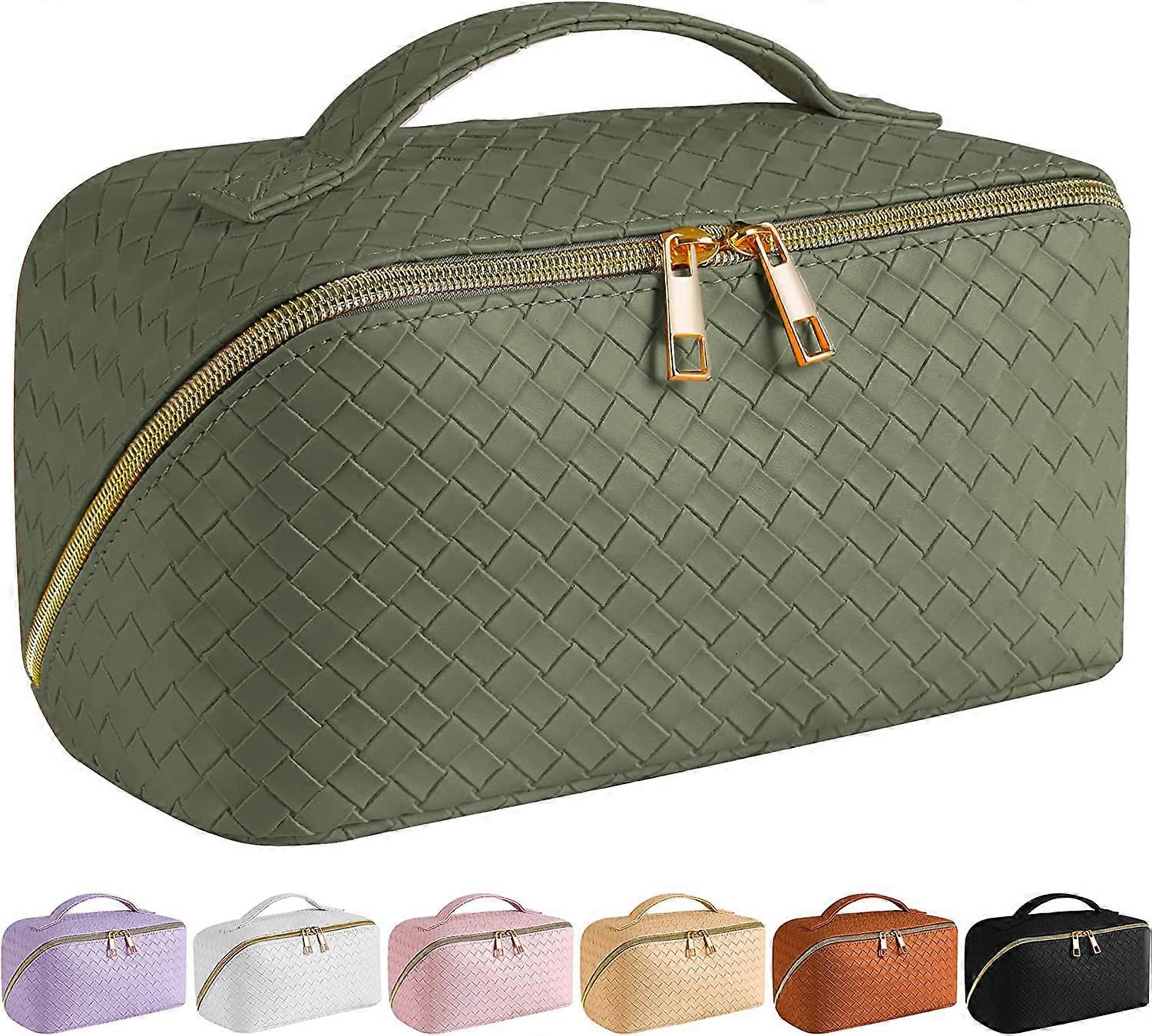 Morakot Borsa cosmetica da viaggio di grande capacità - Borsa per il trucco, borsa cosmetica impermeabile in pelle PU, borsa per il trucco da viagg...