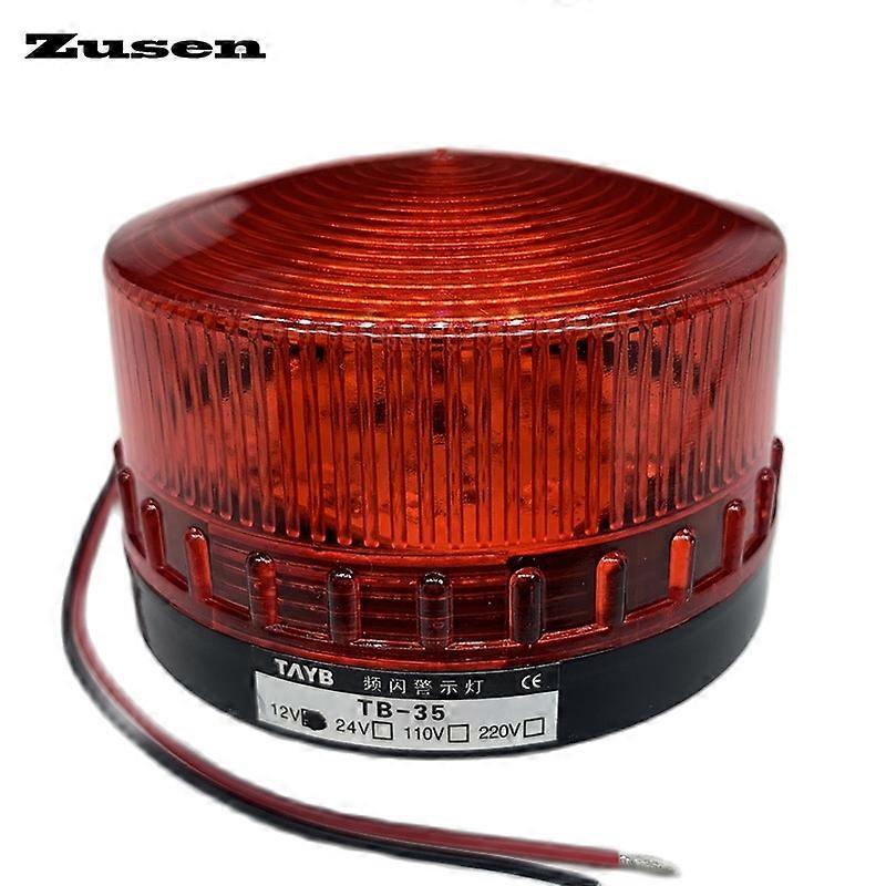 Zusen TB35-R 12v 24v 110v 220v Red Security Alarm Strobe Signal Light Warning LED Lamp Small Flashing Light