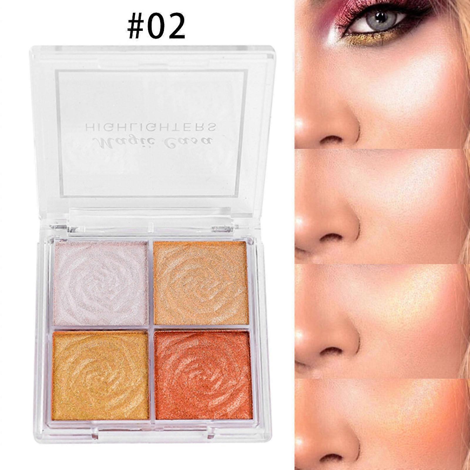 4-color High Gloss Eye Shadow Powder Blusher For Beautifying And Brightening