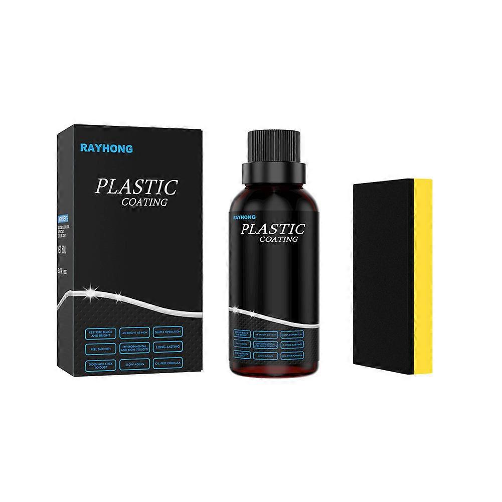 1/2/3set Car Plastic Restorer,Nano Plastic Refreshing Back To Black Car Plastic Coating kit
