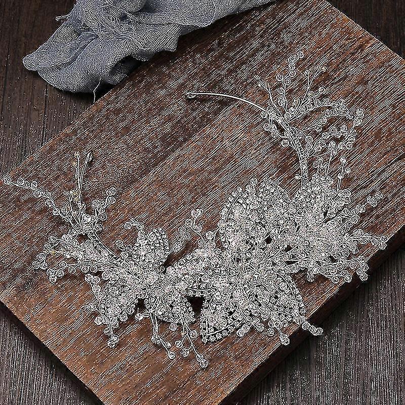 Rhinestone Flower Headband Retro Bangs Fixed Hair Loop Hair Styling Wedding Birthday Hair