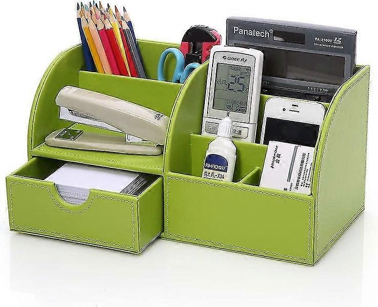 Office Desk Organizer: PU Leather Table Organization System