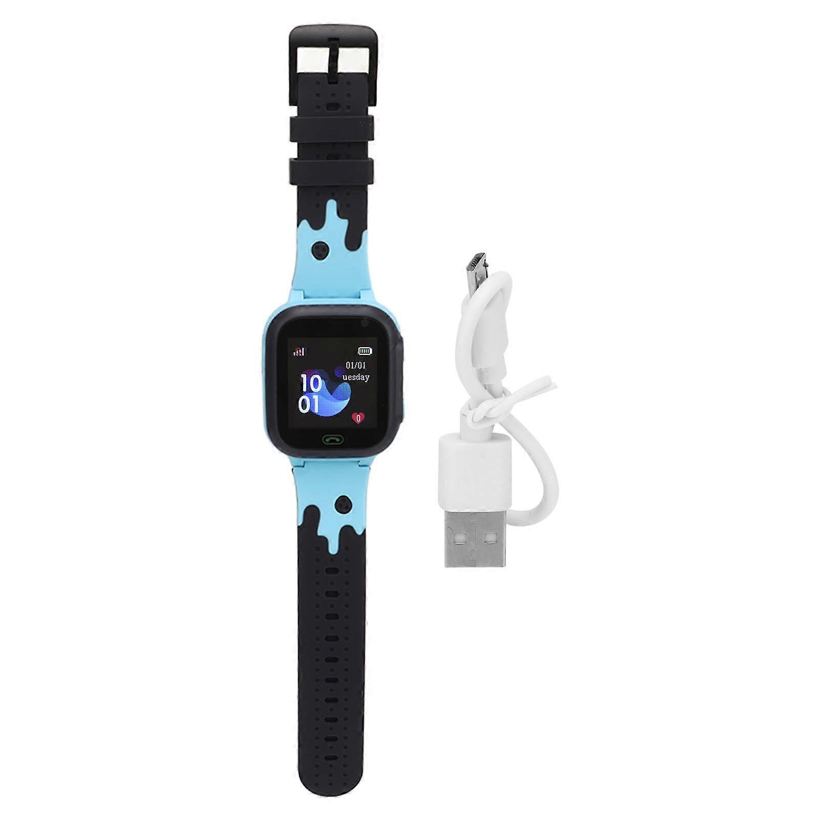 Kids Smart Watch 1.44inch Touch Screen IP67 Waterproof Kids Cell Phone Watch with Pedometer Alarm Clock Positioning Blue