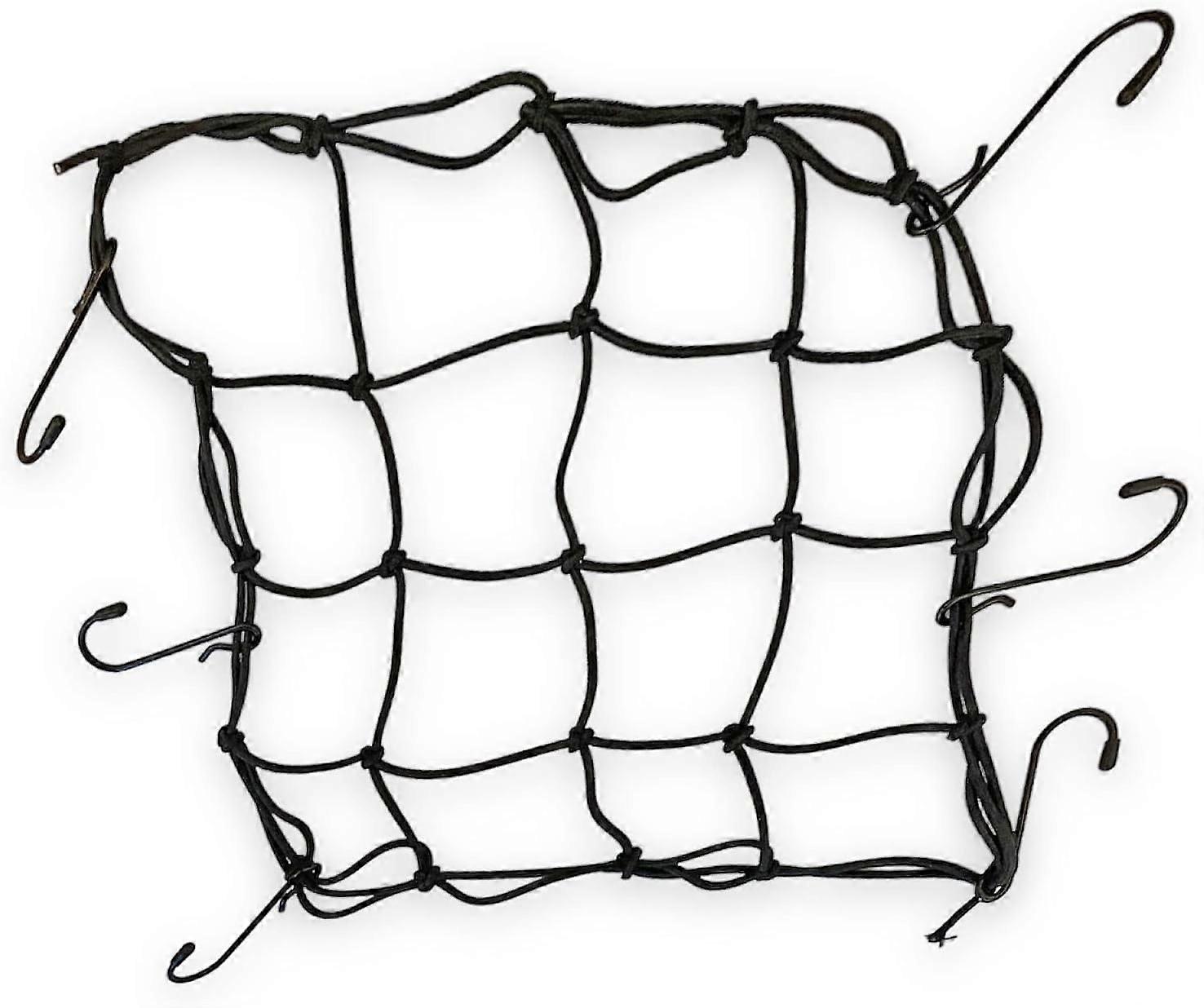 Bicycle Luggage Net, Safety Net with 6 Hooks, Stretchable Net for Fixing, Helmet Net, Luggage Tensioner, Elastic Band (1 Piece)