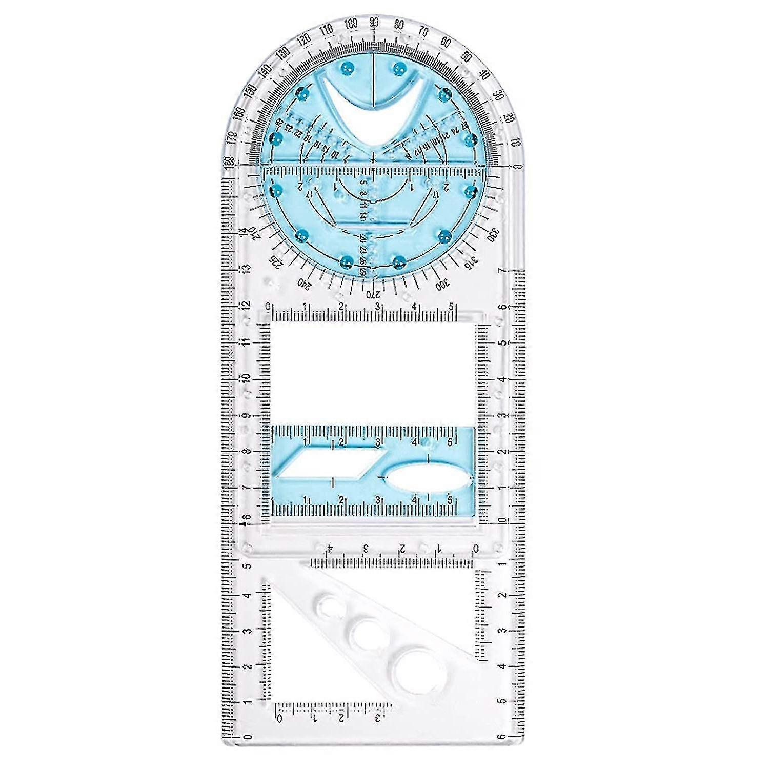 Geometric Ruler, Draft Rulers Geometric Drawing Template Diy Measuring Rulers Multifunctional Geometric Ruler Plastic Drawing Ruler Geometric Drawing