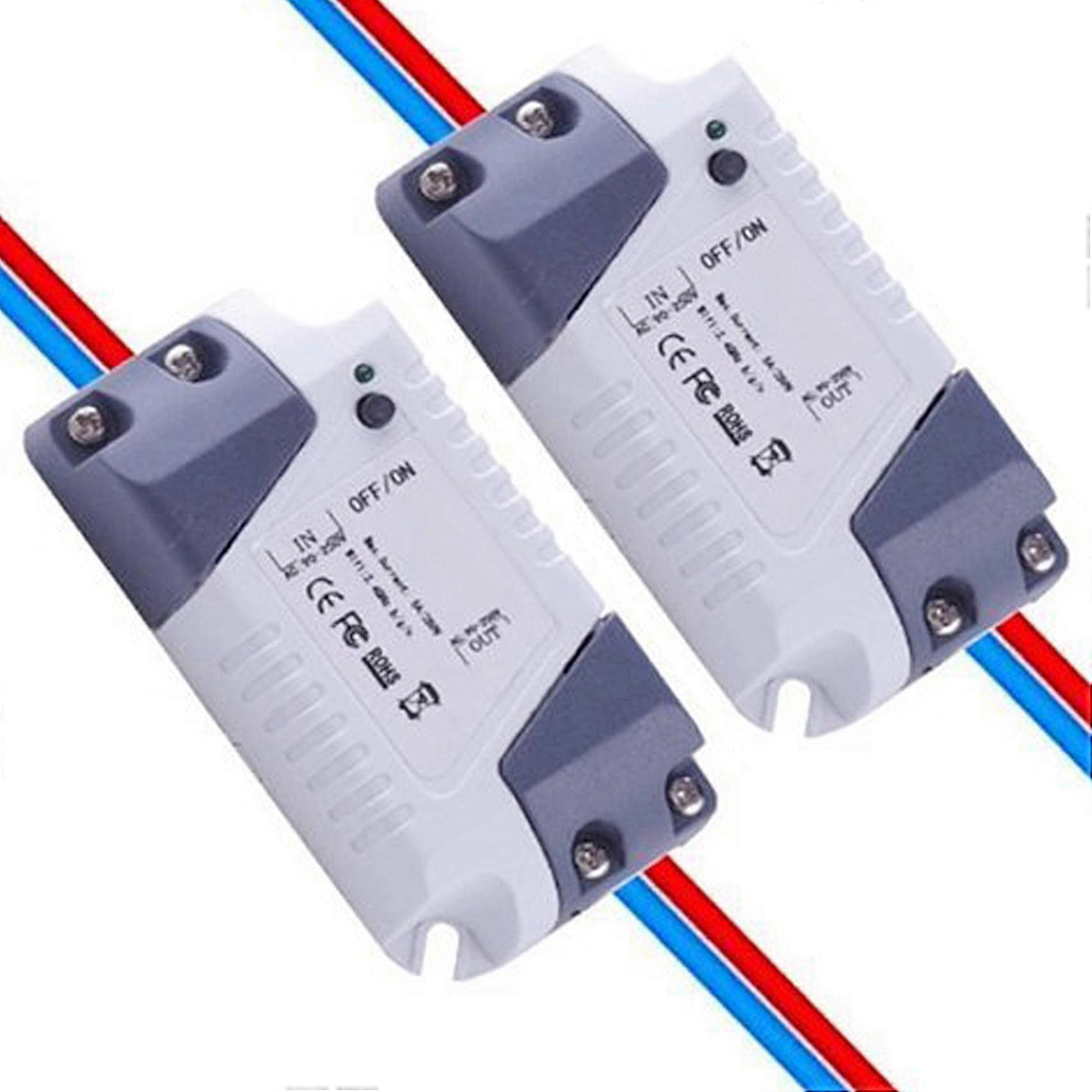 2x Smart Switch Wifi Remote Light Switch Universal Module Relay, Wireless Voice Control And Timer S