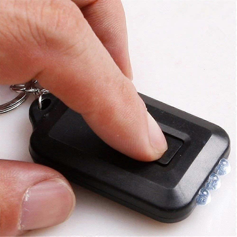 Led Keychain Flashlight ,mini Solar Powered Keychain Light Key Ring (black)
