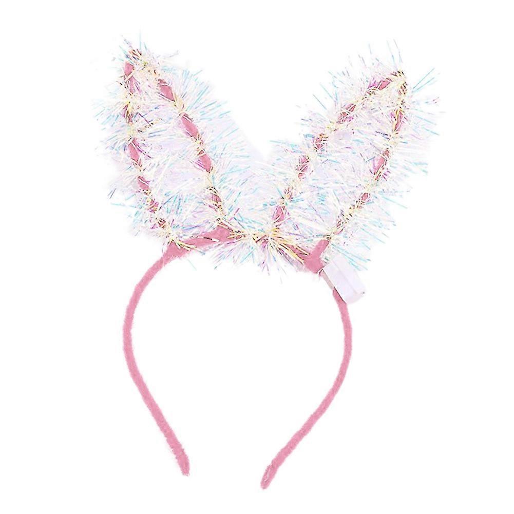 Lengthened Golden Silk Rabbit Cat Ears Headband with LED Light Christmas Decor KAESI