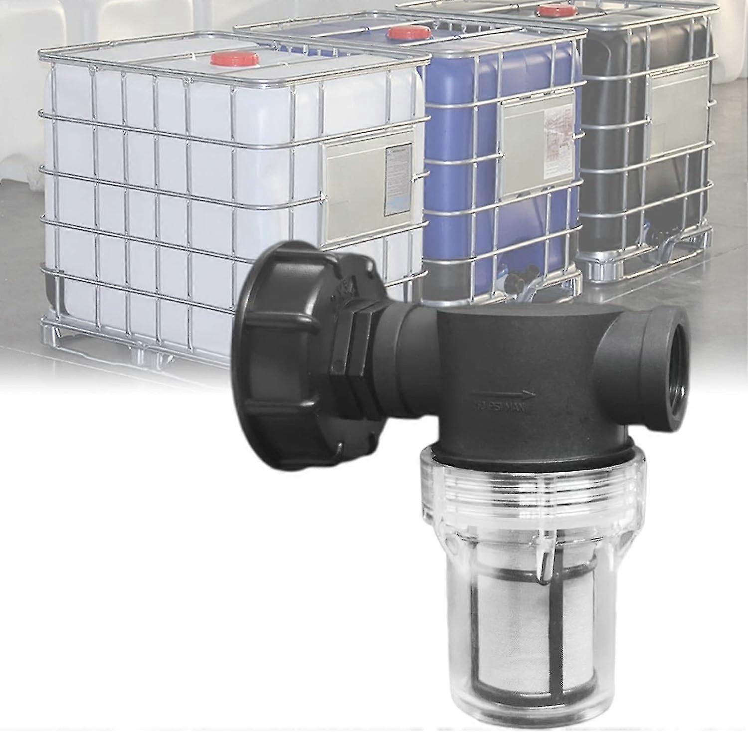 Faucet Connection 1000 L Tank, Garden Hose Joint for Rainwater Collectors with Filter Function, S60x6 IBC Water Tank Adapter (3/4' Inner Thread)