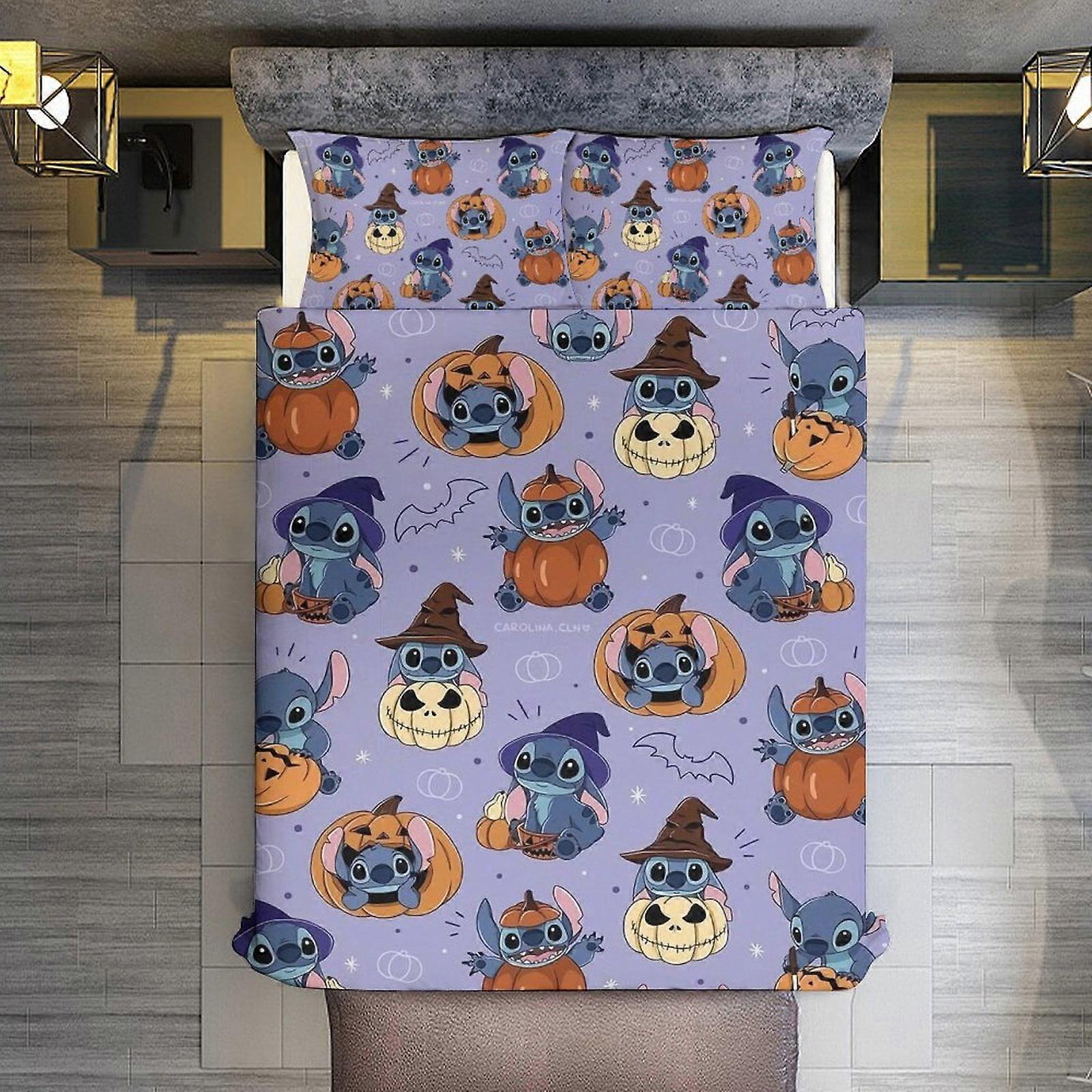v125 Lençóis de Cama Halloween Ponto de Abóbora 3 Peças Conjuntos Tamanho Completo/Queen Size - Colchas de Microfibra Reversíveis com Fronhas Colcha Leve e Macia Co