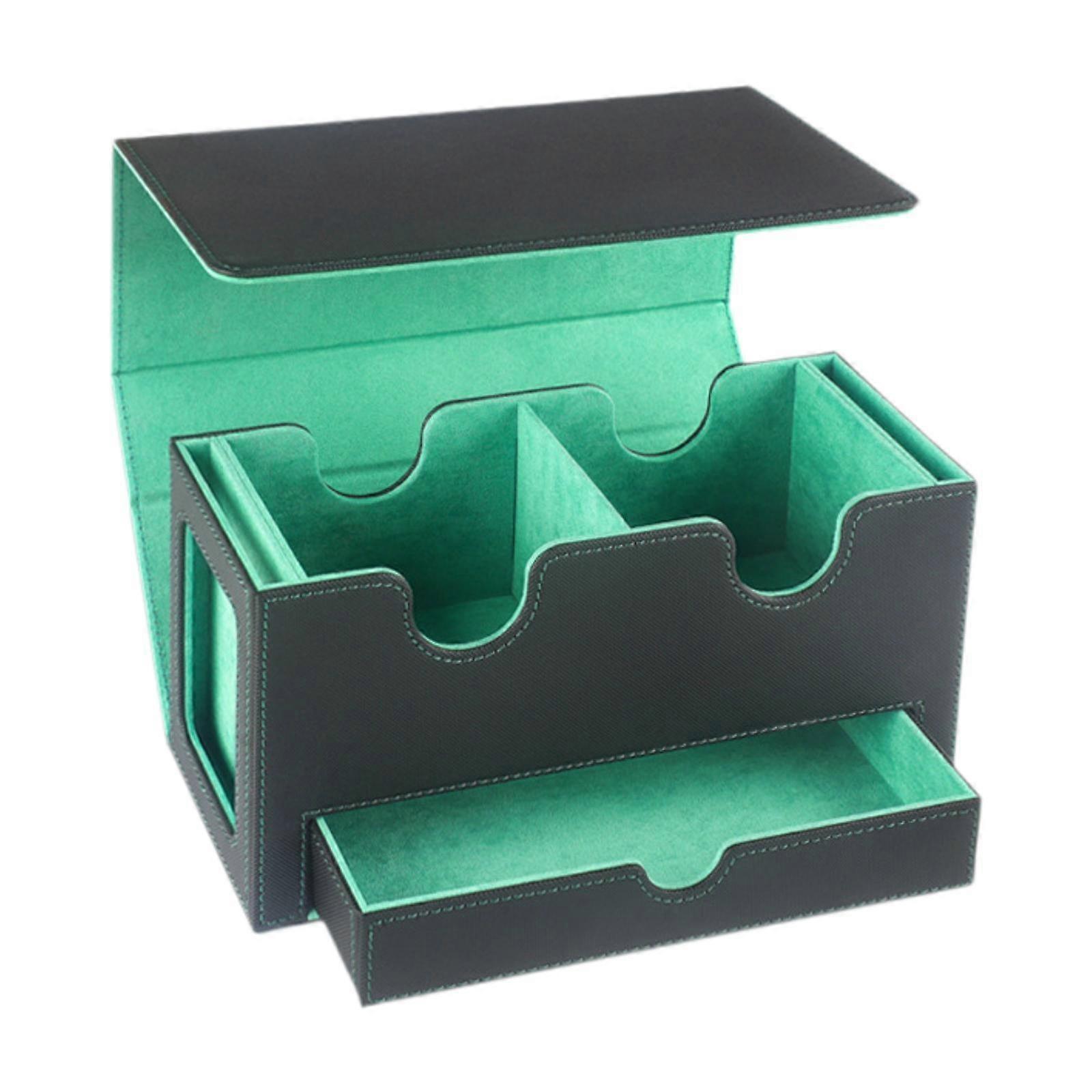Κάρτα Deck Box Sturdy PU Δερμάτινες κάρτες Προστατευτική θήκη τράπουλας Θήκη καρτών συναλλαγών Πράσινο