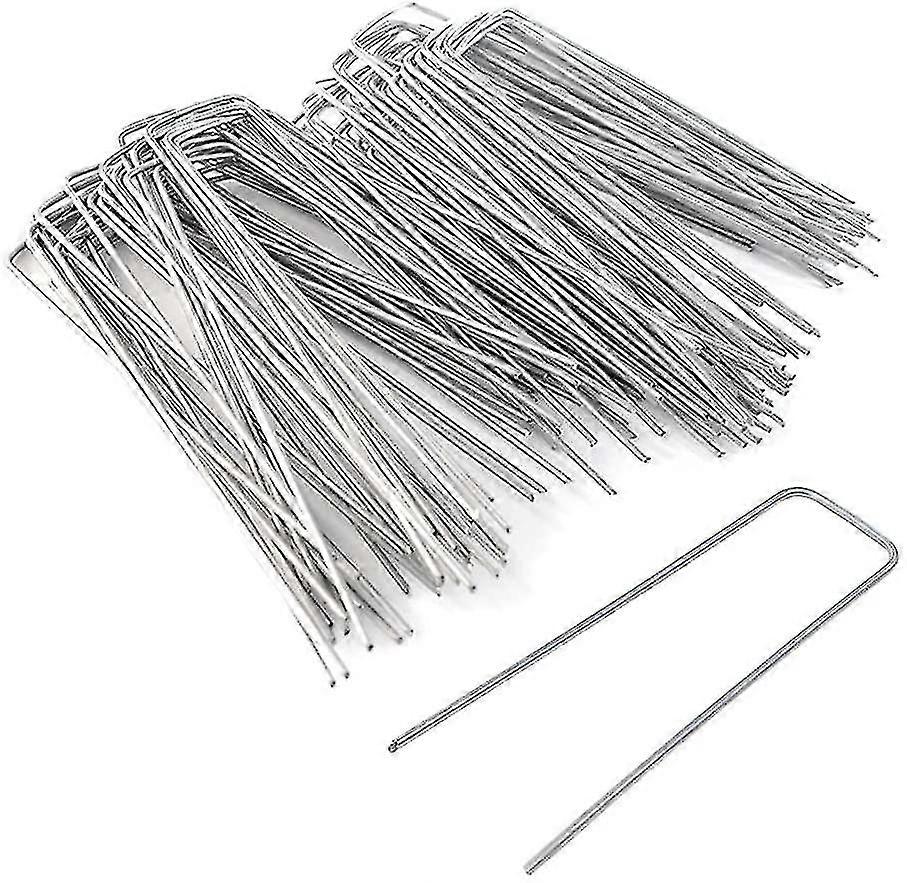 50 Pack 5.5" Galvanized U-shaped Garden Tie Down Staples For Securing Fabric