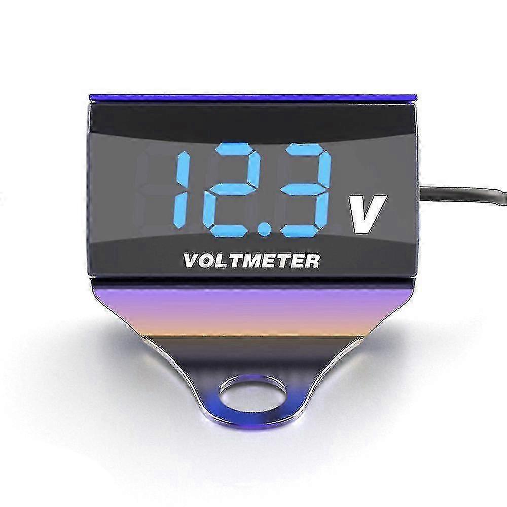 Motorcycle Dc 10-150v Digital Voltmeter Led Display Waterproof Voltage Tester Battery Moniter Gauge