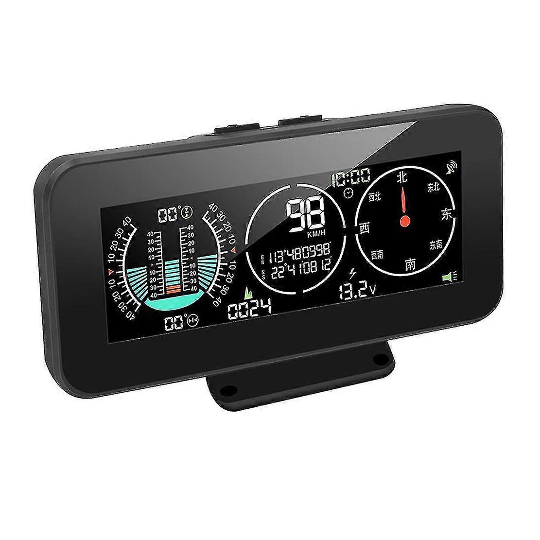 לכל M60 רכב GPS HUD מד מהירות חכם מד שיפוע לשטח תצוגת מהירות הטיה זווית המגרש