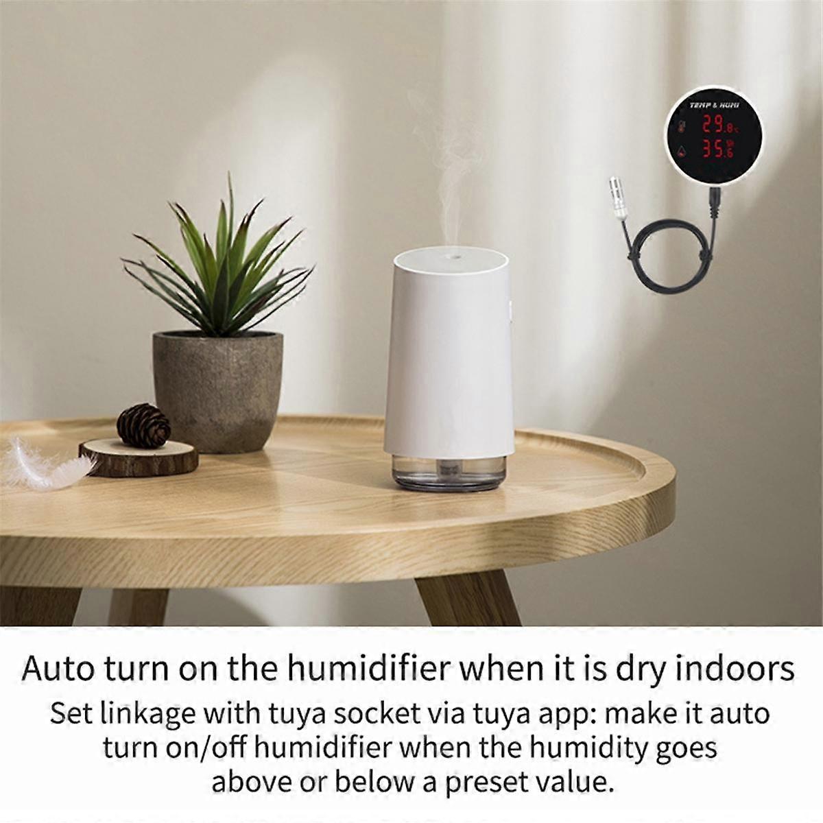 Tuya Zigbee Allarme Sensore di Temperatura e Umidità con Display a LED per Piantina Fermentazione Animale