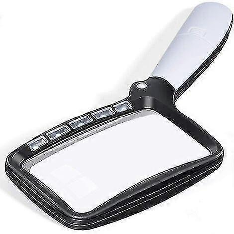 Rectangular Reading Magnifier With 5 Led Lights, 2 Intensity Modes And 2x Magnification For The Elde