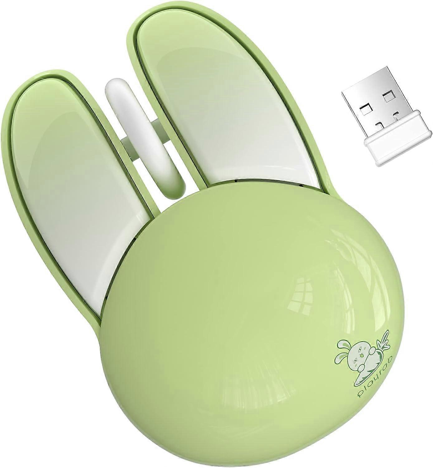 Wireless Mouse, Noiseless Computer Mouse with 2.4G Portable USB Receiver and Cute Bunny Shaped, Cordless Mice for Windows Mac PC Tablet Notebook