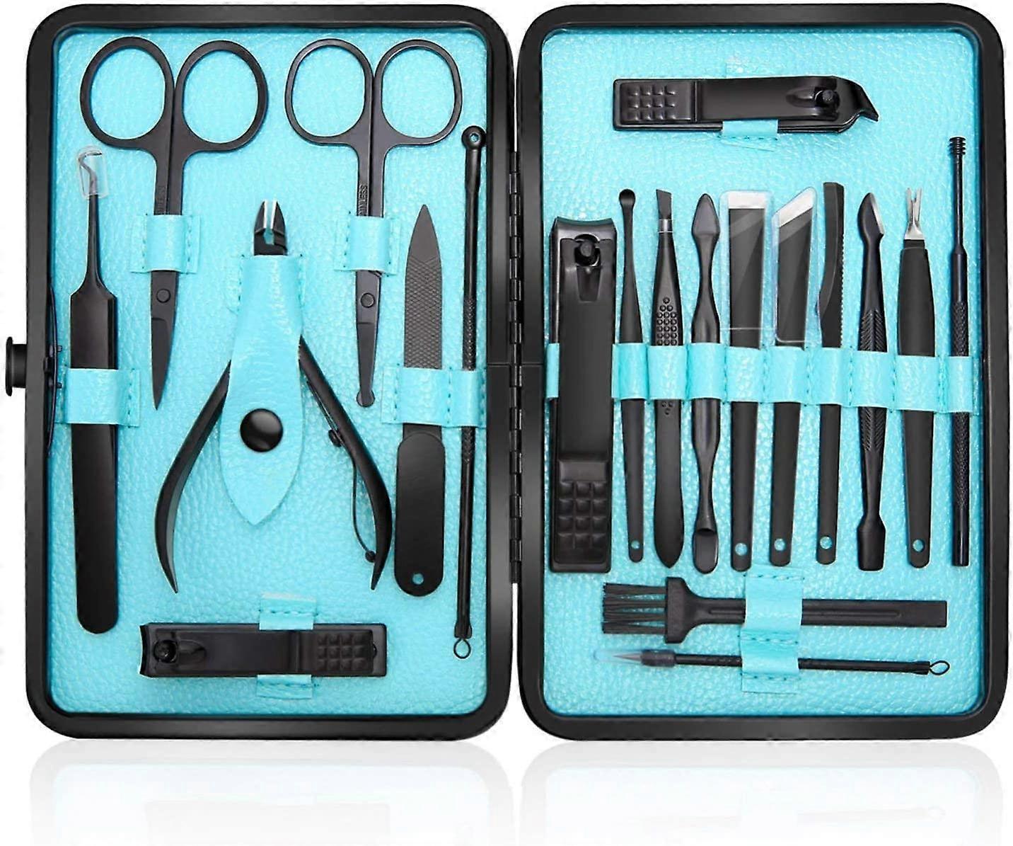Kit Manucre Pedicure - Coupe Ongle Professionnel Coupe Cuticule Acier Inoxydable - Trousse Manucure Pedicure Set de 20pcs avec Exquis La BoteCoupe-ong