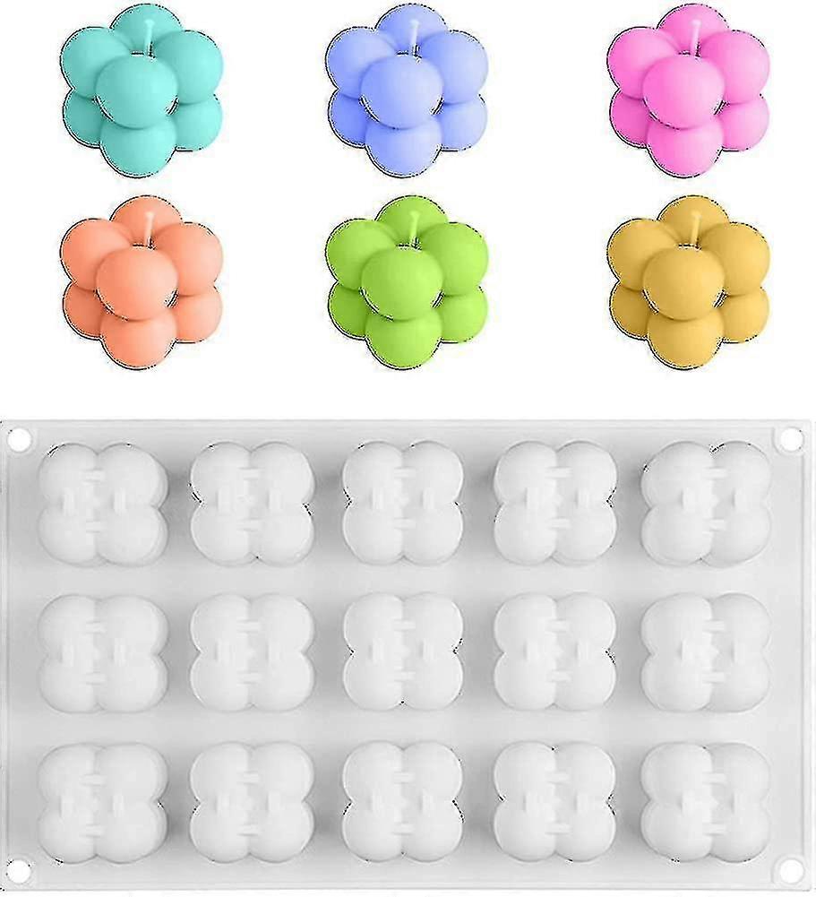 キャンドル金型15ピースキャンドルシリコン金型。3Dシリコンキューブモールドキャンドル樹脂