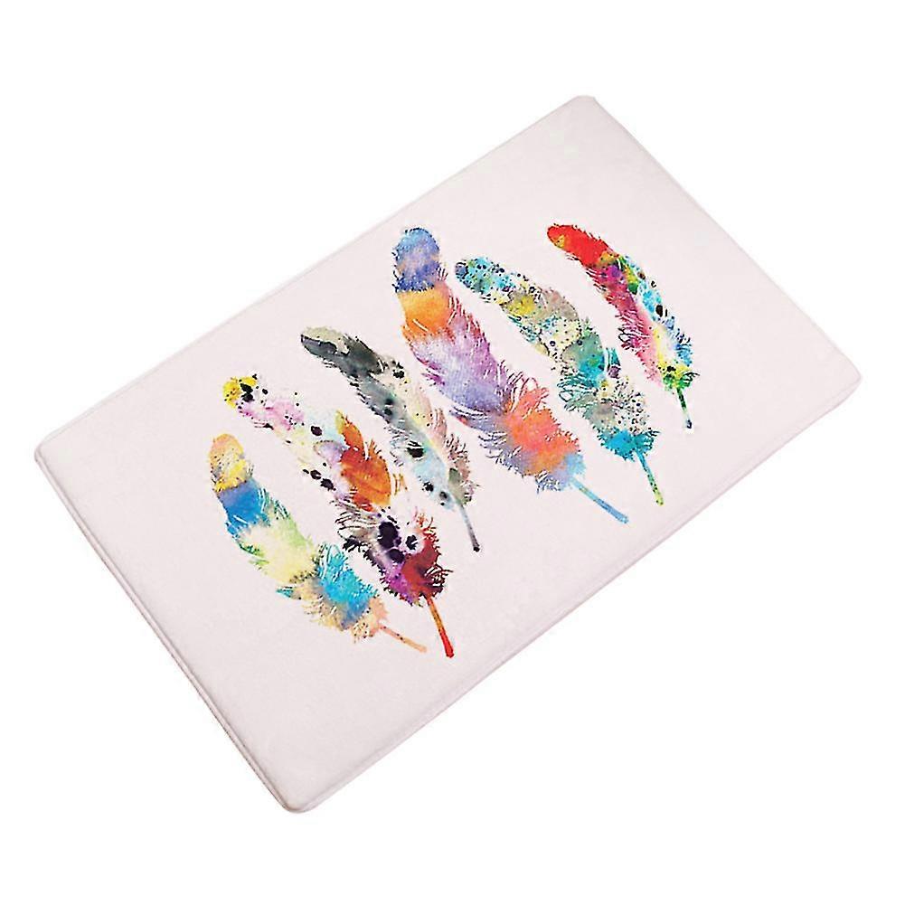 Eco-Friendly Non-Slip Bath Mat With Flannel Feather Pattern