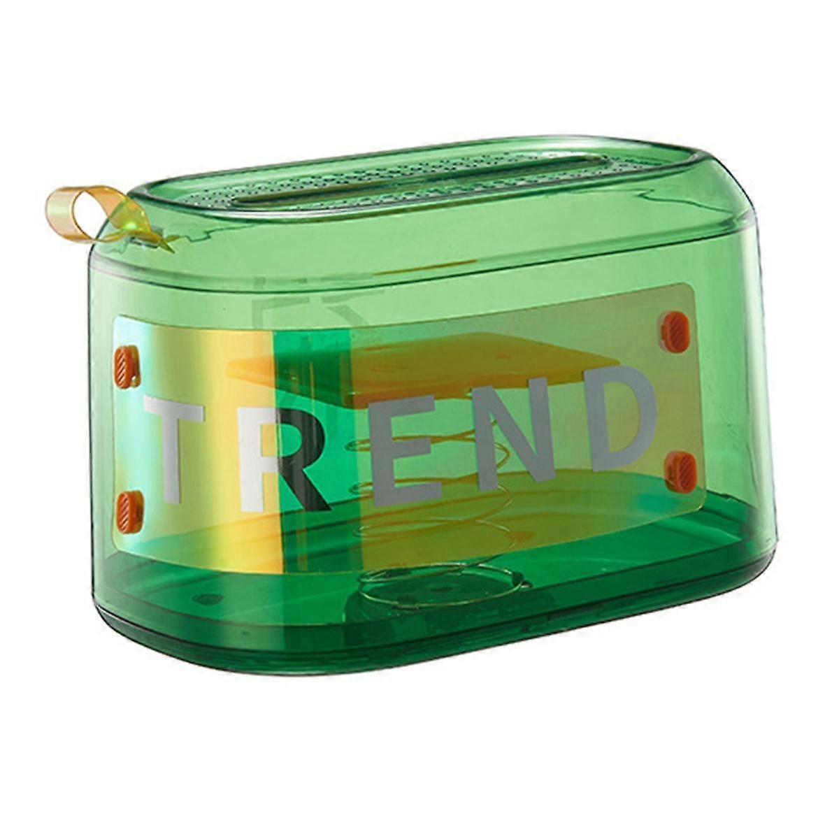 Automatic Lifting Paper Box Desktop Plastic Carton Paper Napkin Storage Rack Restaurant Coffee Table Decoration Green