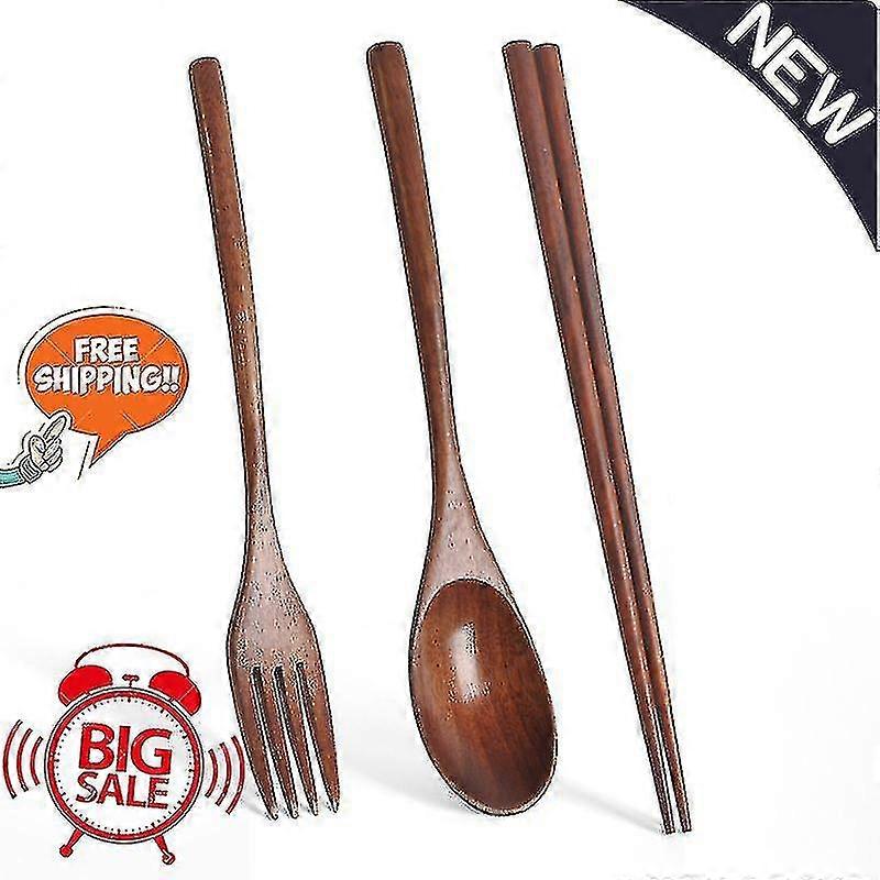 Chopsticks Tableware Wooden Cutlery Sets With Spoon Fork Environmentally Friendly Travel Portable Kitchen Accessories Tableware