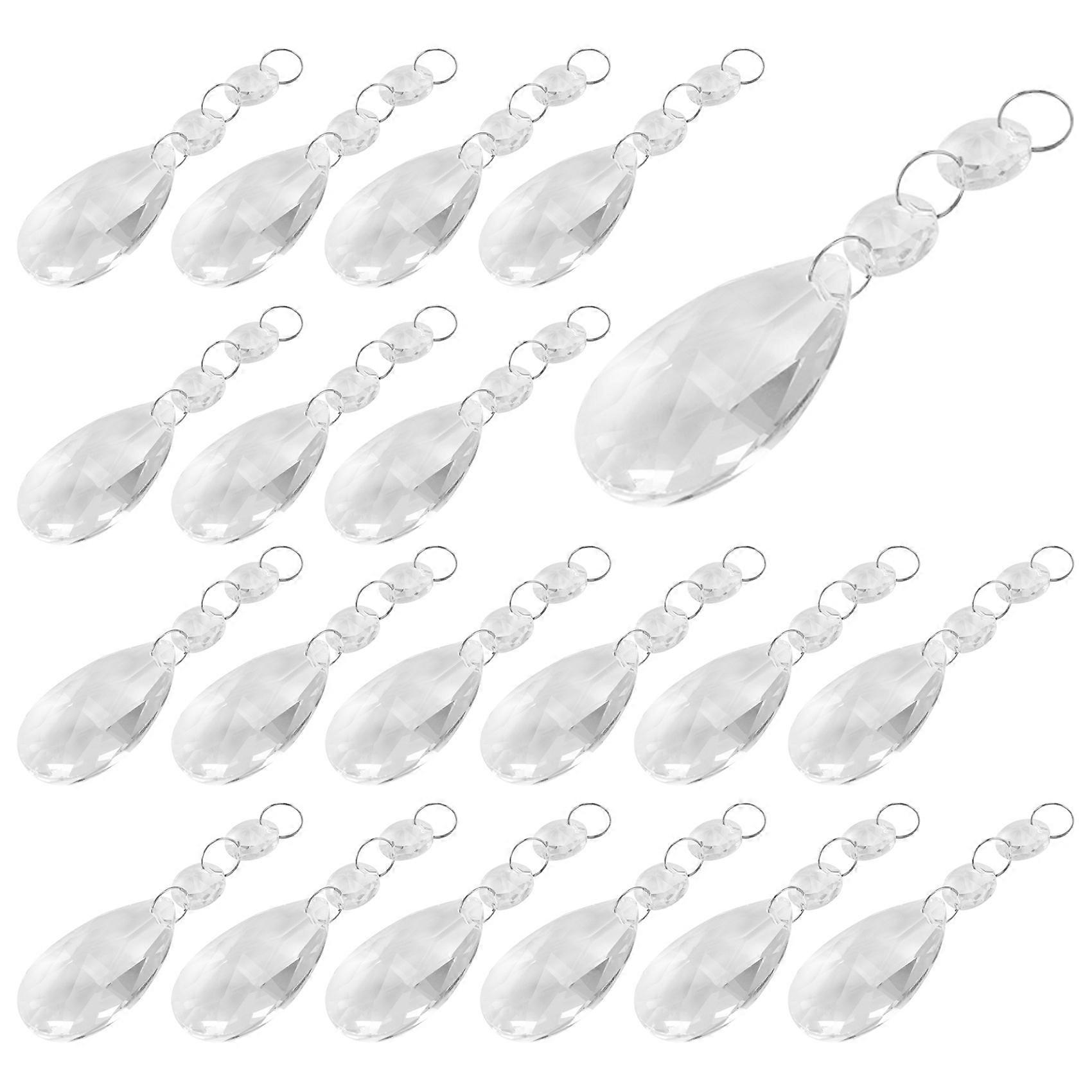 20Pcs Chandelier Crystals,Clear Teardrop Crystal Chandelier Pendants Parts Beads,Hanging Crystals For Chandeliers(50Mm,Clear)