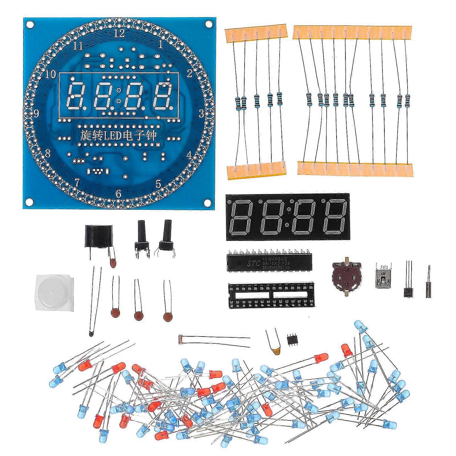 1 Set DIY Electronic Clock Kit Rotation LED Digital Clock DIY Making Digital Clock