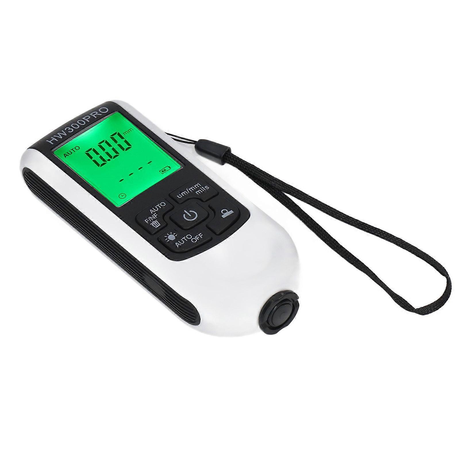 White Digital Coating Thickness Gauge ABS Paint Coating Meter with Portable Rope