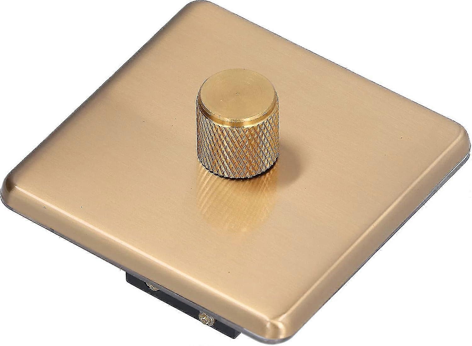 Light Dimmer Led Dimmer 86X86mm Brushed Brass Switch For Home Led Incandescent Halogen Bulbs Dimmabl Size 3