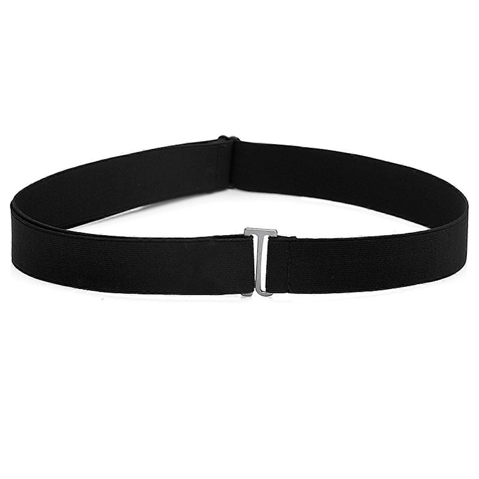 Women's Invisible Stretch Belt, Men Elastic Web Strap Waist Stretch Belt with Flat Buckle for Jeans Pants
