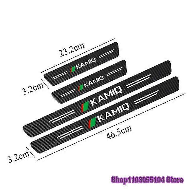 Motor Vehicle Parts 4pcs Carbon Fiber Car Door Sill Sticker For Skoda Kamiq Octavia Kodiaq Rapid Superb Fabia Karoq Scala MK1 MK2 MK3 RS
