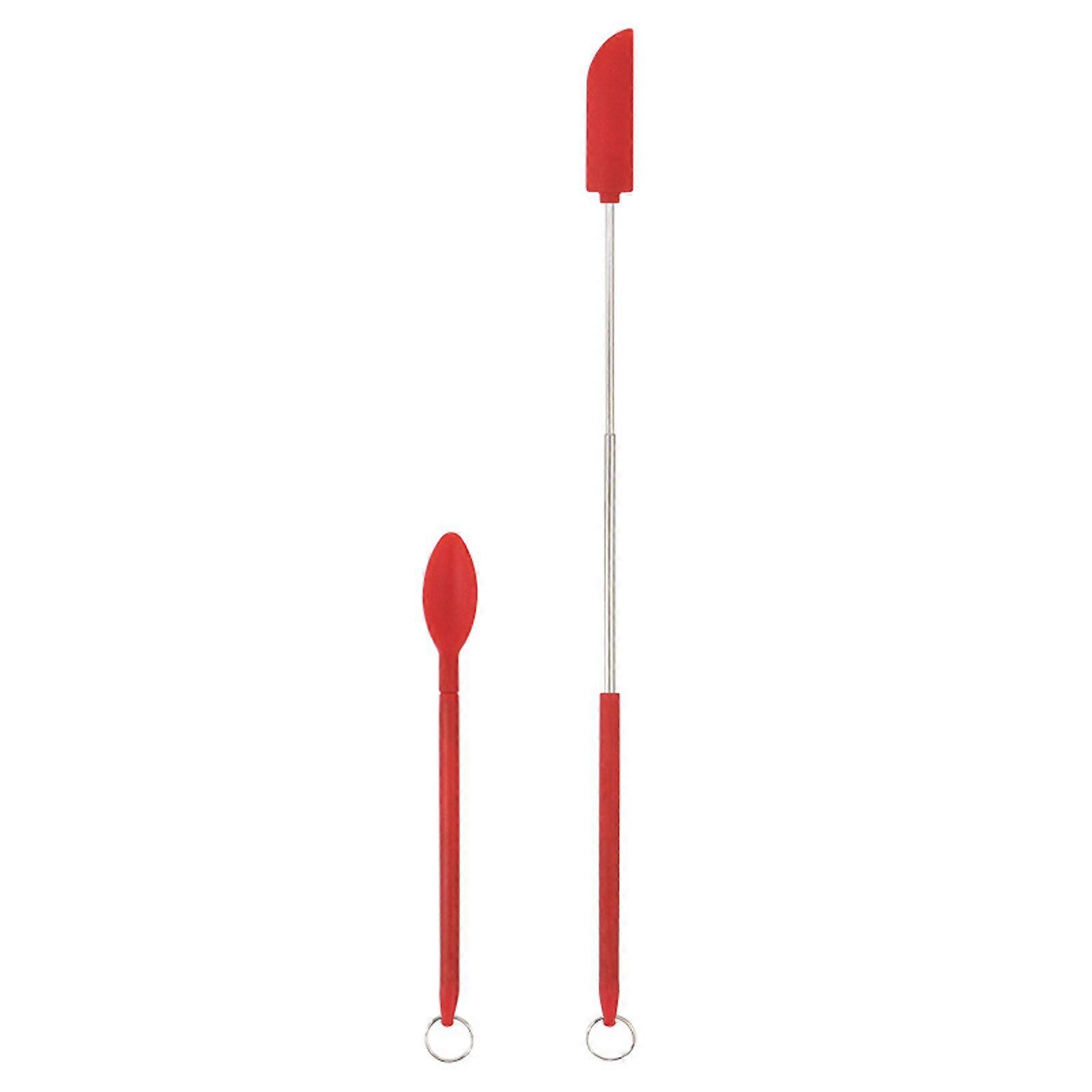 Silicone Mini Spatula Jar Scraper Scoop Tip Long Double Headed Cosmetic Spoon