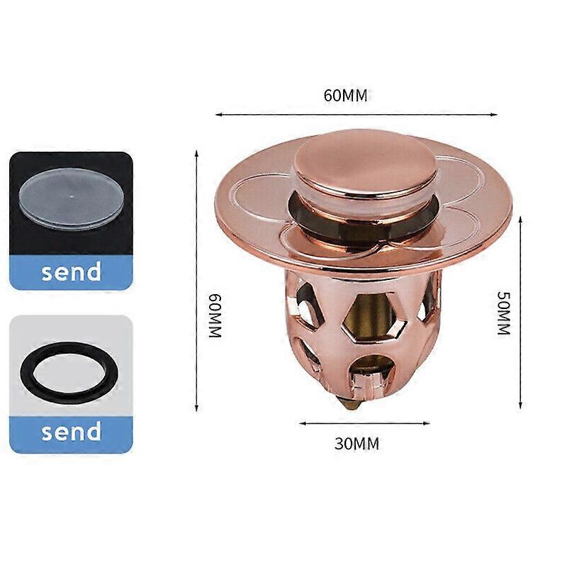 Drain Filter Sink Stopper Plug And Play Plug-in Pressing Sensitive 34-40mm 60*50*30mm ABS All-copper Drain PipeCraft Pipe Cleaners