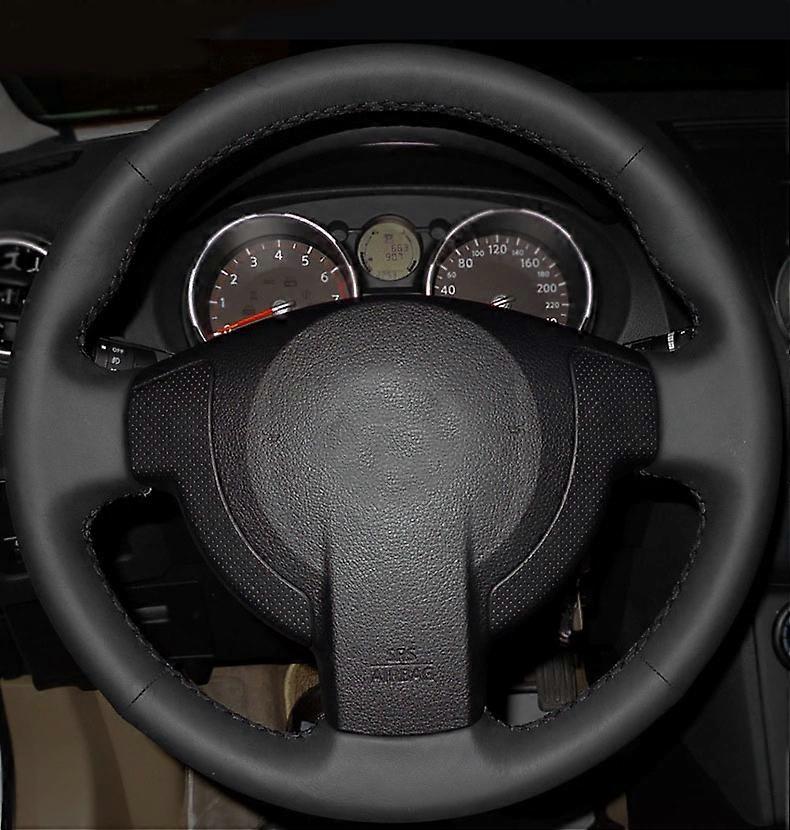Handsytning helt läder rattöverdrag för Nissan Qashqai J10 X-TRAIL NV200 2008-2012 Bil-Styling