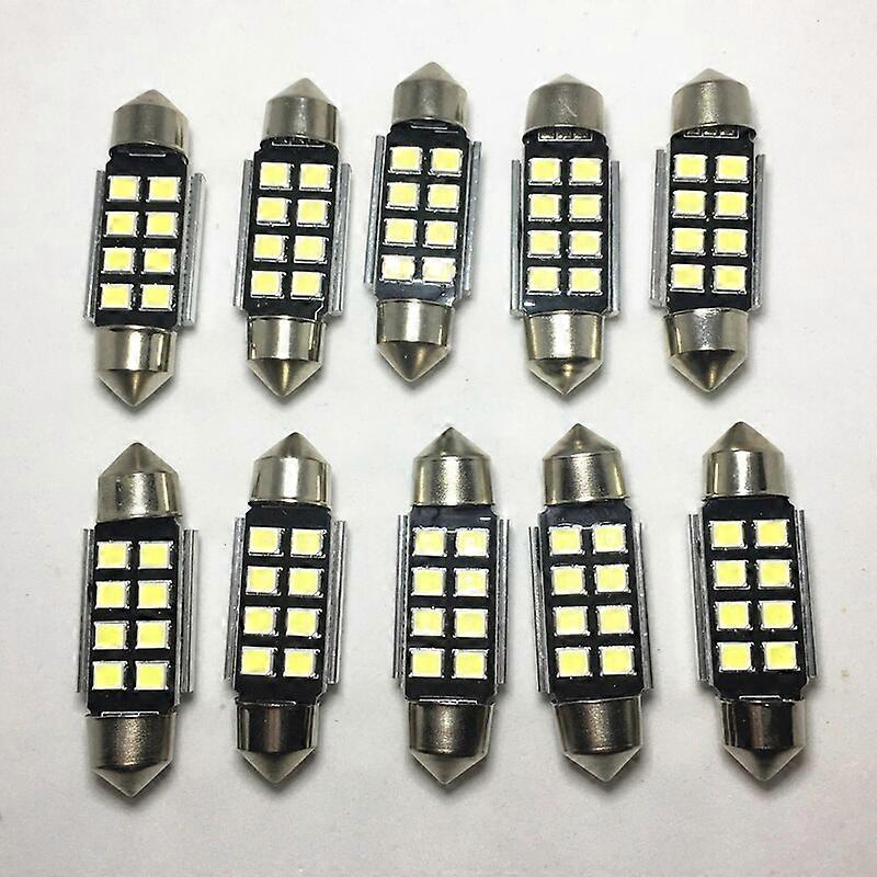10pcs Festoon 31mm 36mm 39mm 41mm CANbus C5W led ERROR FREE 5630 5730 8 LED smd interior reading white ice blue bulbs dome lamps Motor Vehicle Lightin
