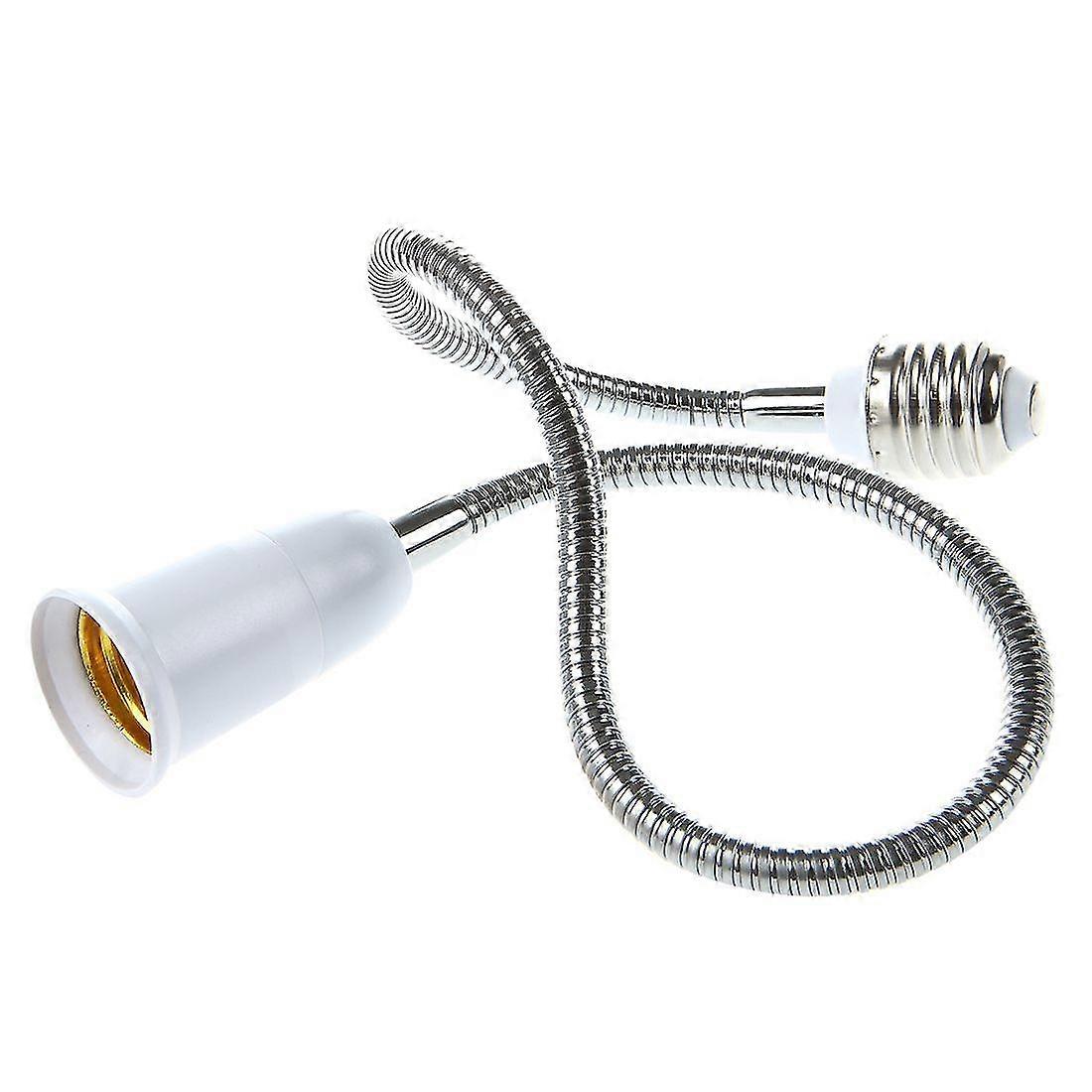 E27 to E27 Light Lamp Bulb Flexible Extension Adaptor Converter (White,60cm)