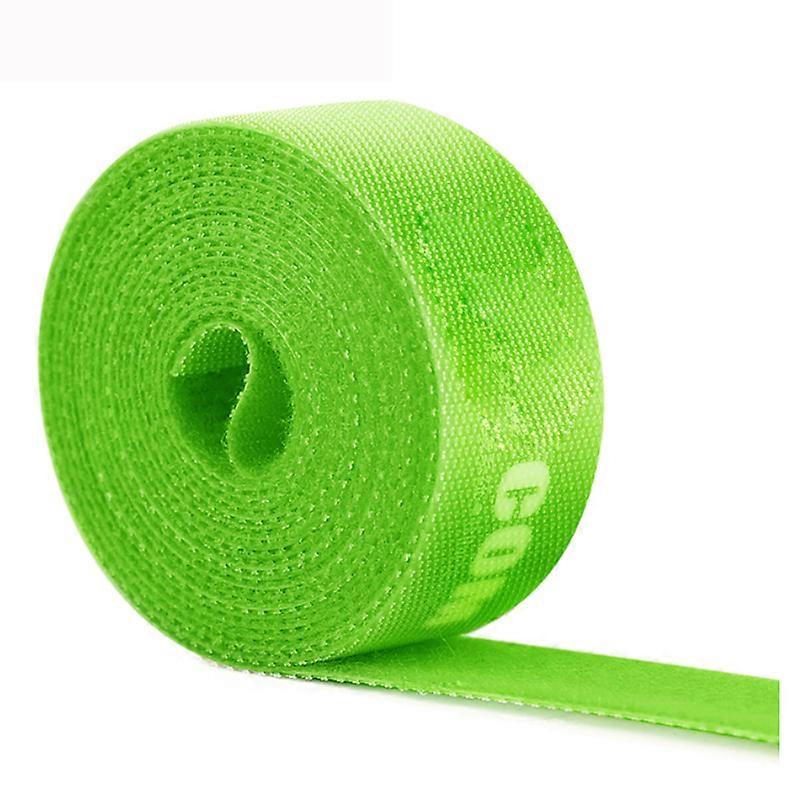 Hook and Loop Tape Fastener Tape Nylon Strips Cable Organizer Adhesive Management Reusable Cable Tie Lanyard,green