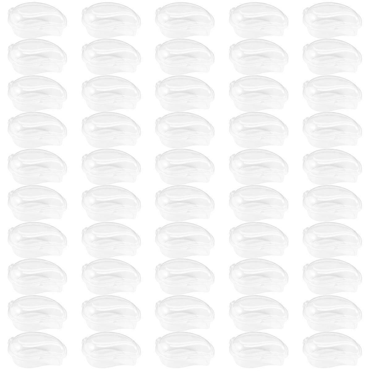 50 Pcs Transparent Cake Boxes Mango Shaped Cupcake Case Fruit Storage Container