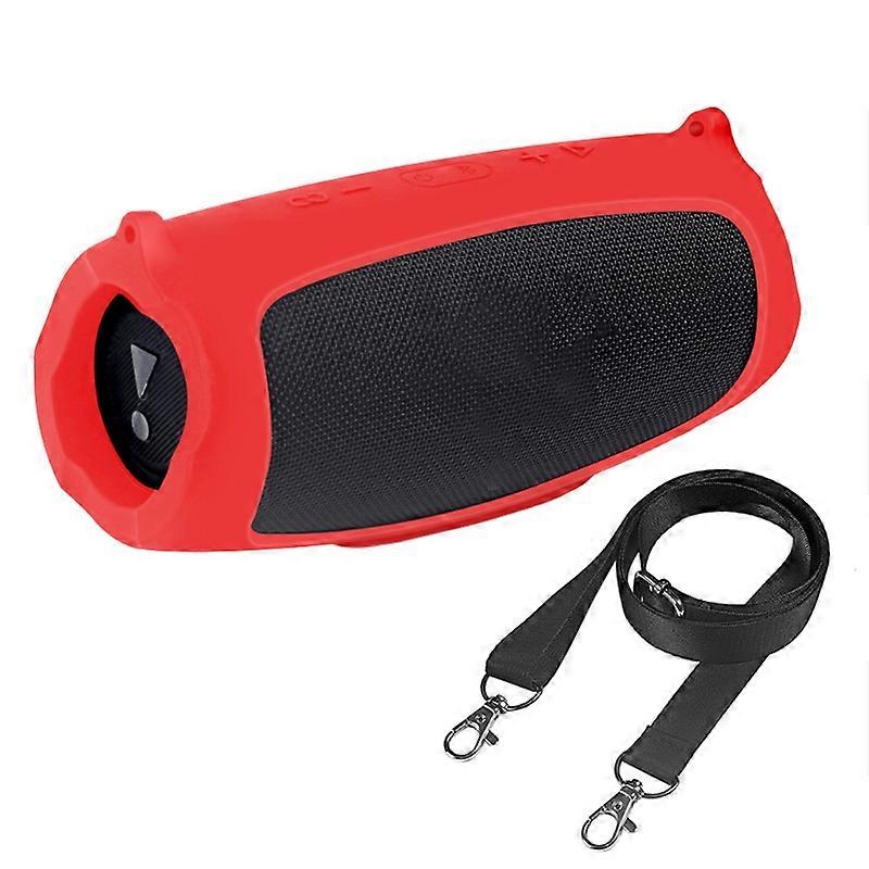 Silicone Case Shell Protective Cover With Strap Compatible -for -JBL Charge 5 Speaker
