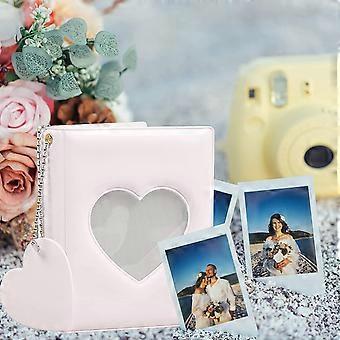 2 Mini Album Fotografici Kpop A Cuore, 7,8x11 Cm, Porta Photocard In PVC Rosa E Viola, Per Foto E Carte