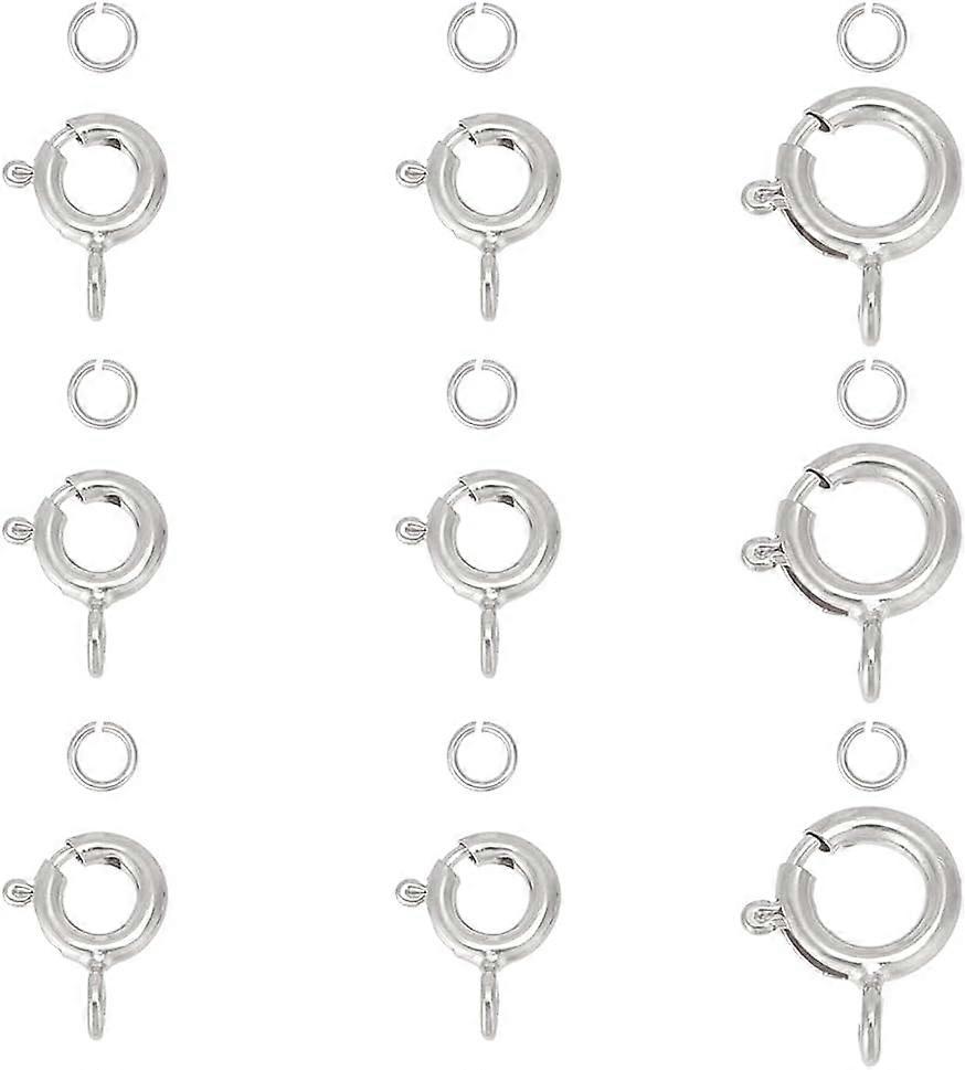 36pcs 925 Sterling Silver Spring Clasp with Jump Rings Jewelry Making Spring Clasps Necklace Clasps and Closures Suitable for DIY Necklaces Bracelet C