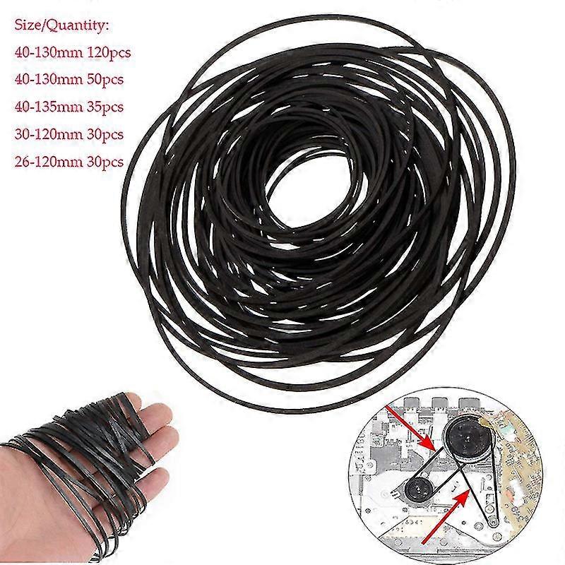 30-120mm Universal Mix Cassette Tape Universal Machine Belts Assorted Common Flat Rubber Belt For Recorders Walkman Dvd Drive Tw
